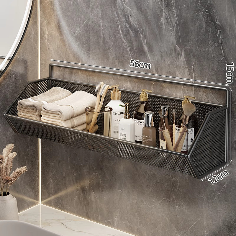 Wandmontierter Mesh-Badezimmer-Organizer-Regal