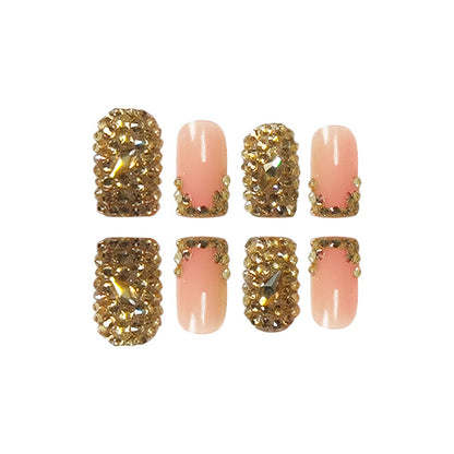 Glamouröse mit Strass verzierte Press-On Nägel Brehn