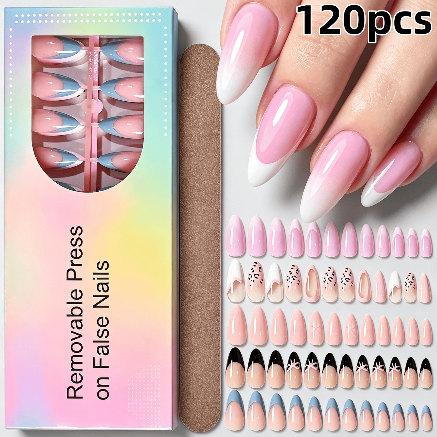 Abnehmbares Press-On-Nagel-Set mit dekorativen Designs Brehn