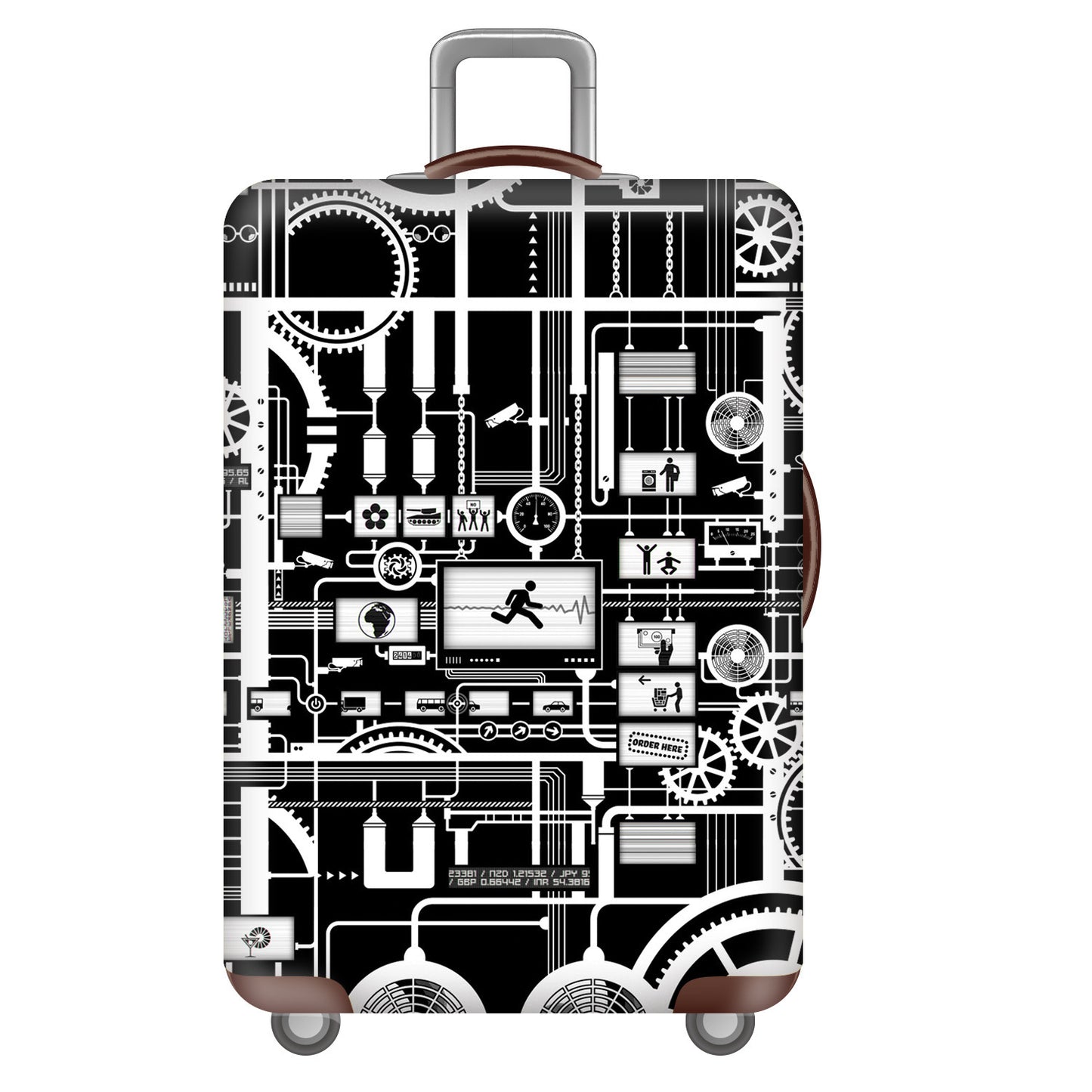 Unisex nan elastische Kofferhülle mit tropischem Blattmuster, dehnbarer Schutzcover für Hartschale und Softcase Brehn