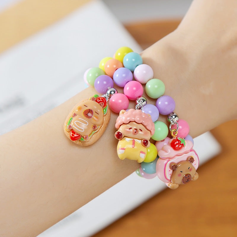 Buntes Kinderarmband mit Bearbeitetem Anhänger Brehn