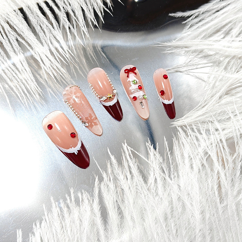 Künstliche Weihnachtskunstnägel mit festlichem Design Brehn
