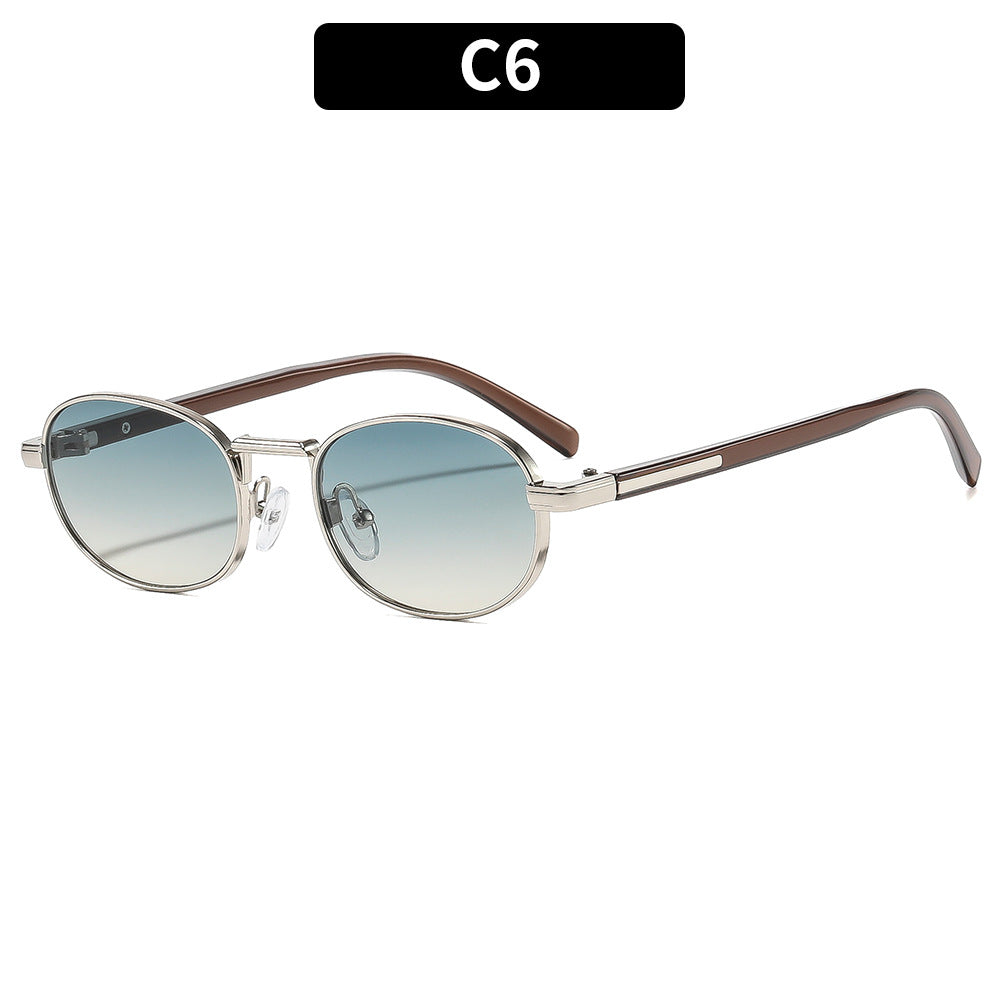 Klassischer Stil Stylische Ovalrahmen Sonnenbrille