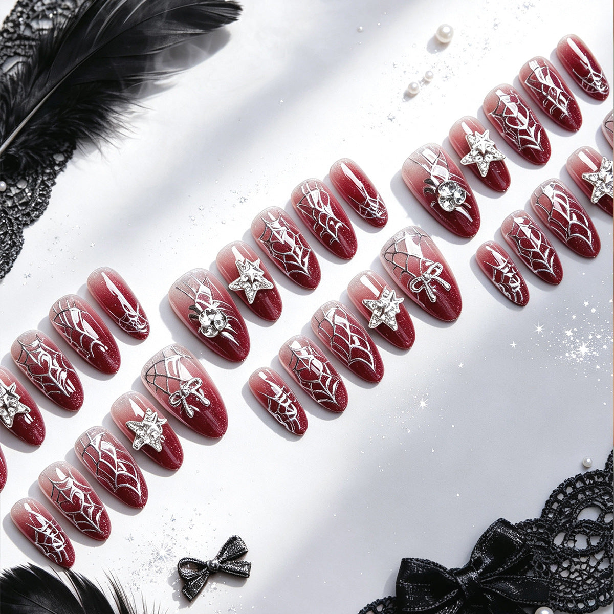 Glamouröse Kunstnägel mit Strass Brehn
