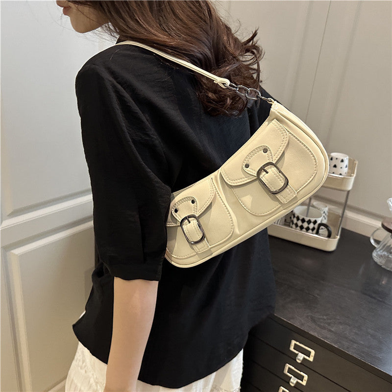Stilvolle Schultertasche mit doppeltem Taschen Brehn