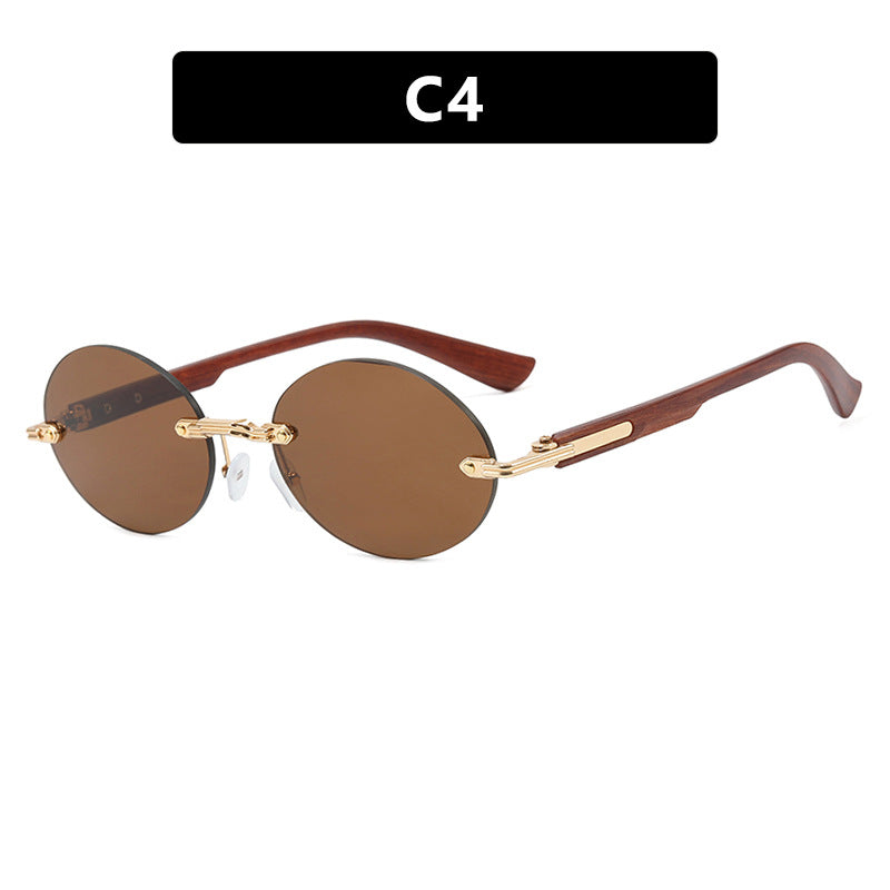 Damen runde Sonnenbrille mit elegantem Holzrahmen und UV-Schutz Brehn