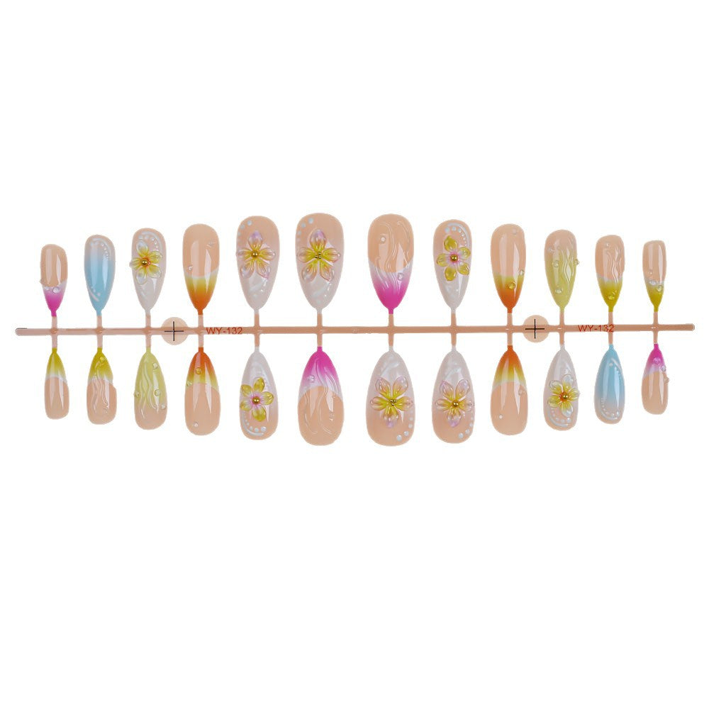 Vibrante Blumen Press-On Nagelkunst Set Brehn
