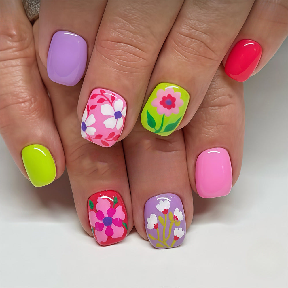 Bunte Florale Nagelkunst Tipps Brehn