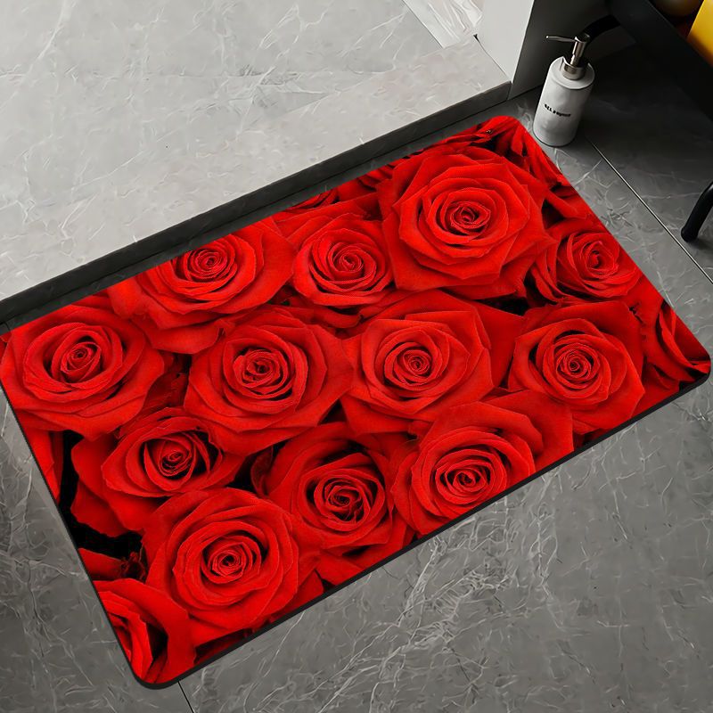 Elegante Blumenmuster Badezimmermatte Brehn