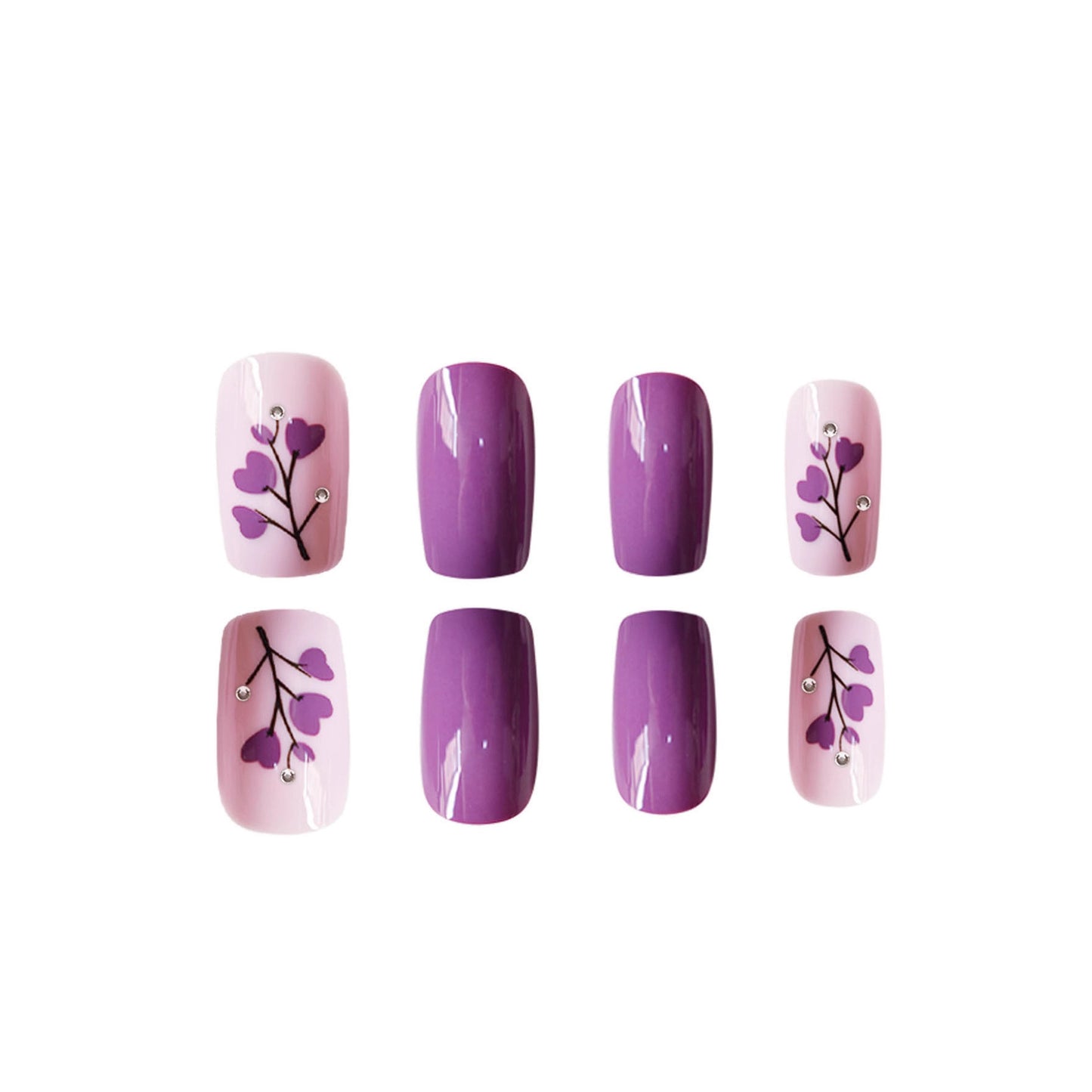 Floral Print Press-On Nagelkunst Brehn
