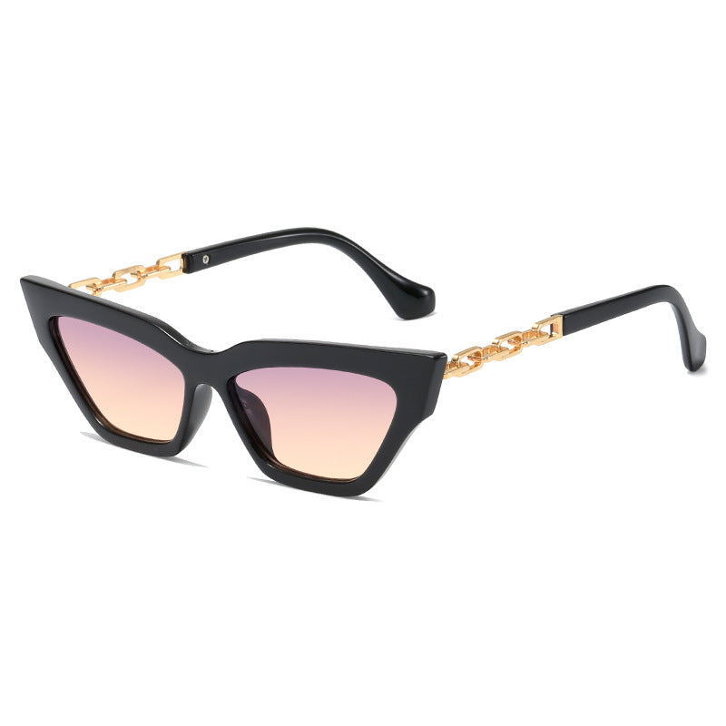 Damen edgy Katzenaugen-Sonnenbrille mit goldenen Details Brehn