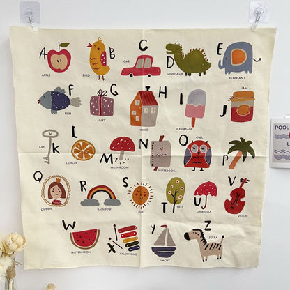 Bildung Alphabet Stoff Wandteppich
