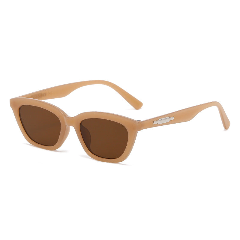 Damen modische Cat-Eye Sonnenbrille mit transparentem Rahmen und verspiegelten Gläsern Brehn