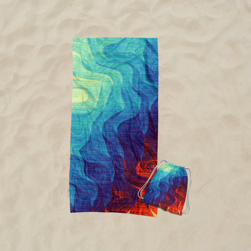 Strandtuch mit kunstvollem Wellendesign Brehn