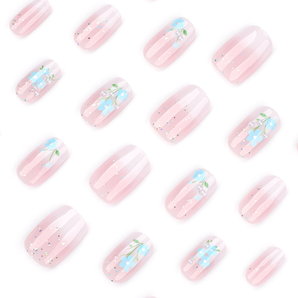 Kunstvolle Nagelverlängerungen mit blumigem Design Brehn