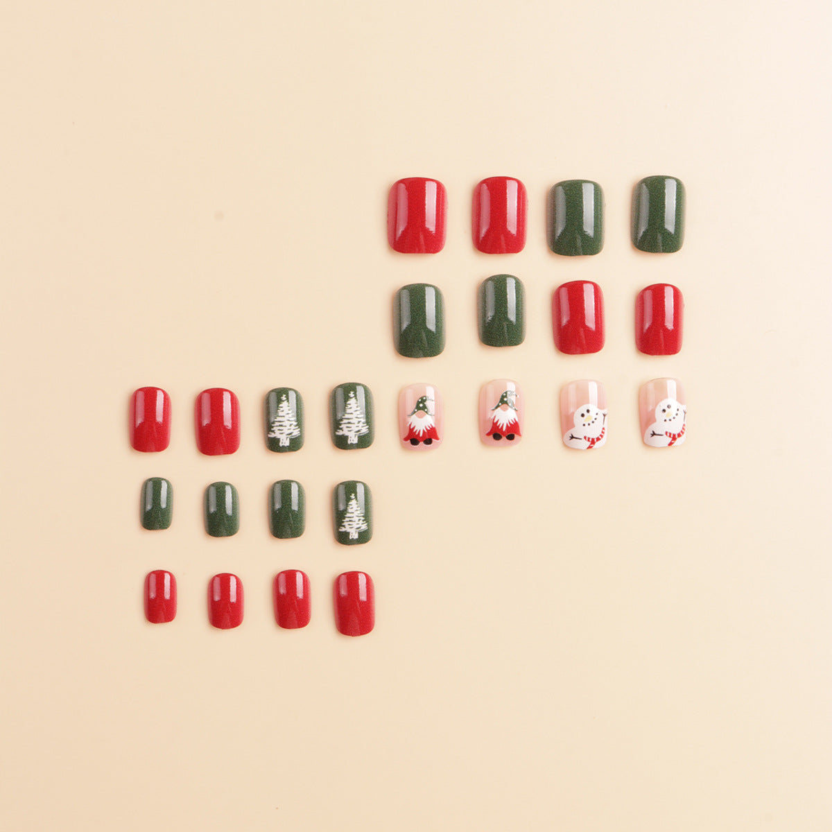 Festliche Winter-Themen Press-On Nagelkunst Brehn