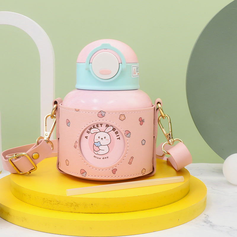Damen Isolierte Trinkflasche mit praktischem Tragegurt und kinderfreundlichem Design Brehn