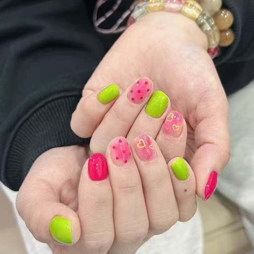 Künstlerisches katzenmotiviertes Press-On-Nagelkunstset Brehn