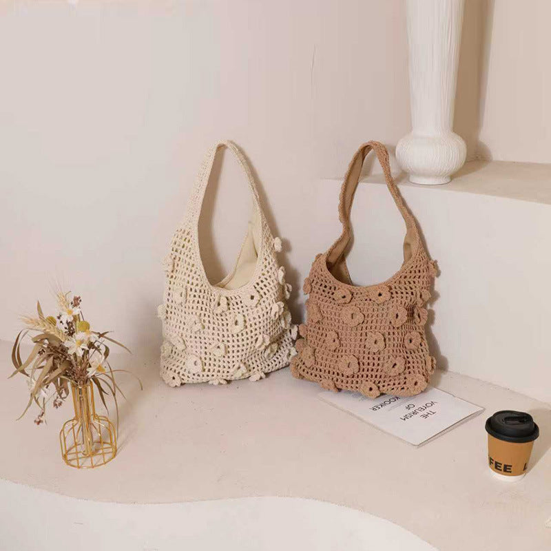 Damen Handgeknüpfte Blüten-Tasche Brehn