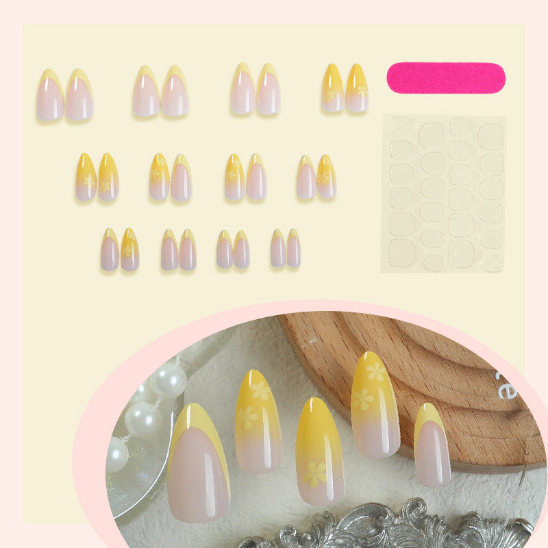 Vibrante florale dekorative Press-On-Nagelset Brehn