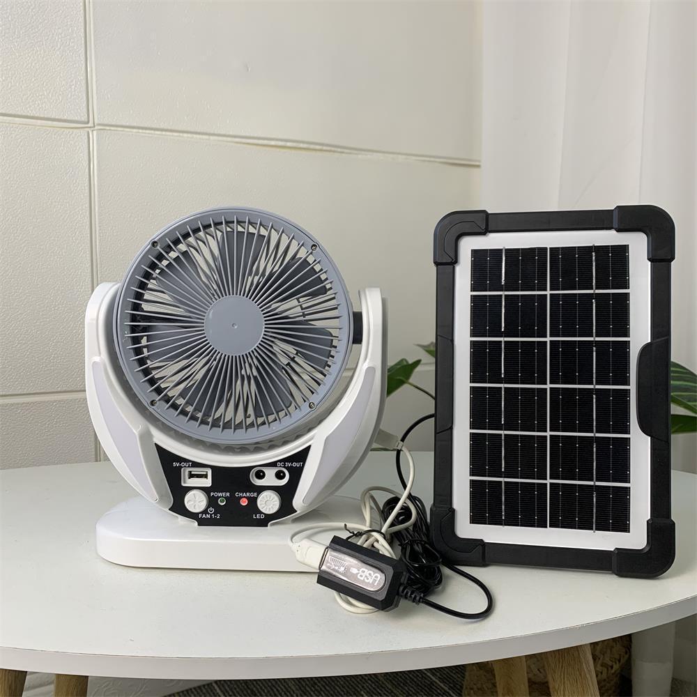 Unisex nan tragbares Solar-Lüfter und Beleuchtungsset mit Akku und USB-Ladefunktion Brehn