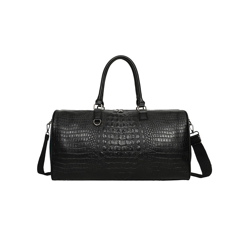 Elegante Reisetasche Aus Robustem Kunstleder mit Krokomuster Brehn