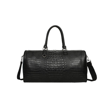 Elegante Reisetasche Aus Robustem Kunstleder mit Krokomuster Brehn