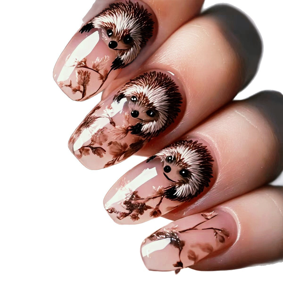 Kunstnägel mit Niedlichem Igel-Motiv Brehn