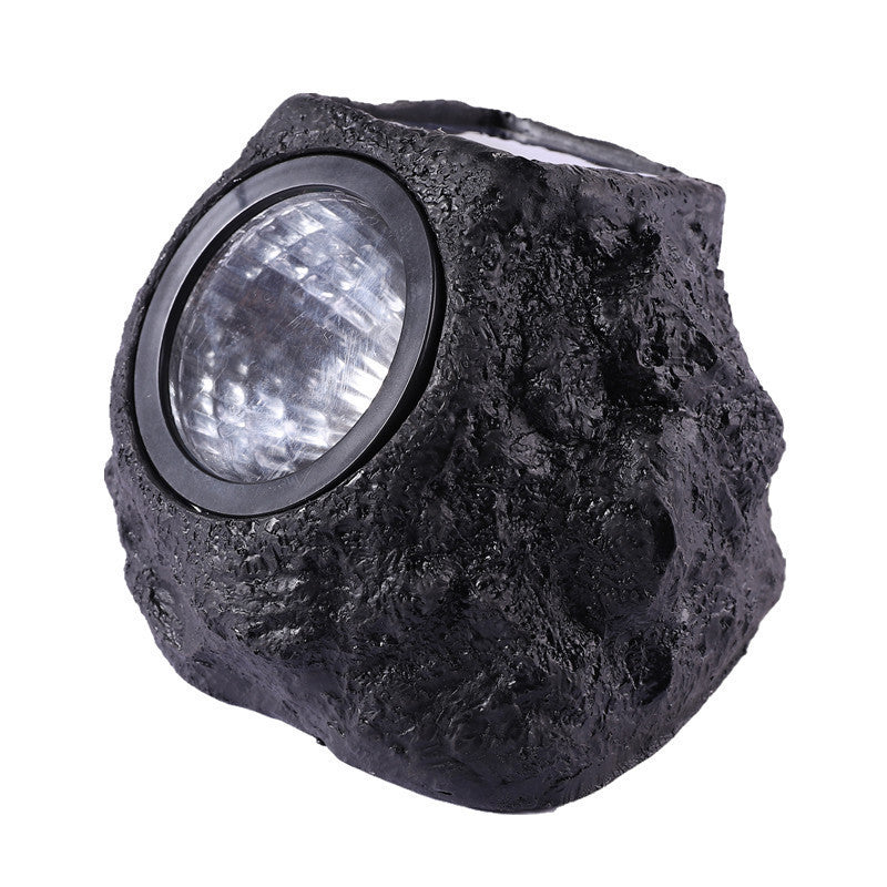 Solarbetriebene LED-Faux-Rock-Gartenstrahler mit integriertem Solarpanel und wetterfestem strukturiertem Har Gehäuse Brehn