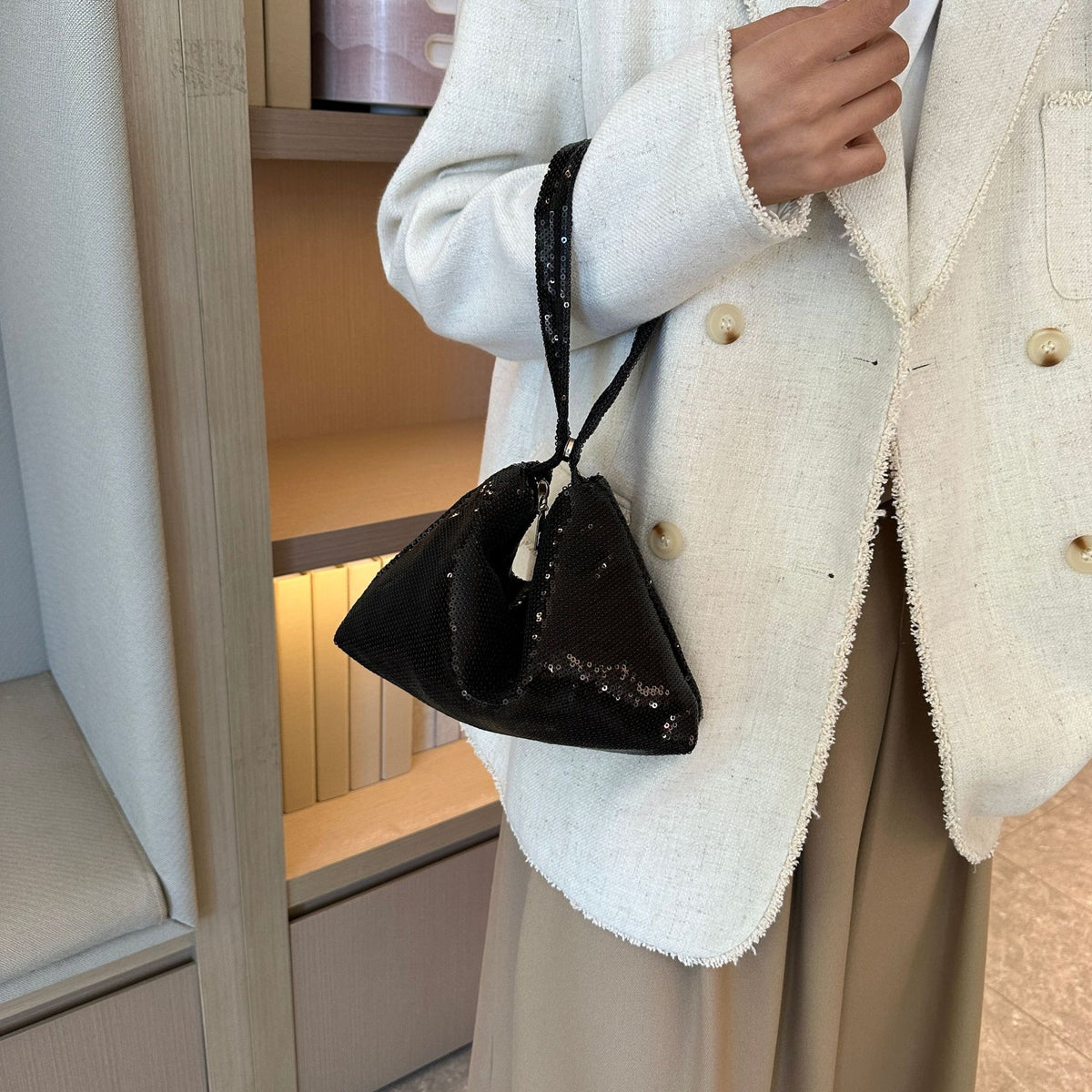 Schimmernde Pailletten Abend-Handtasche