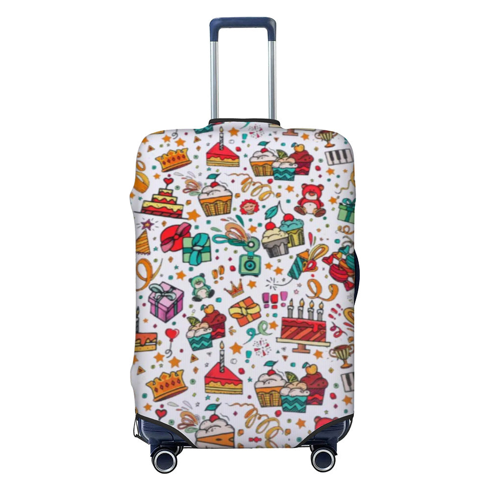 Unisex nan elastische Kofferhülle mit Graffiti-Print und Reißverschlussöffnung, dehnbarer Schutzüberzug mit rutschfester Innenbefestigung Brehn