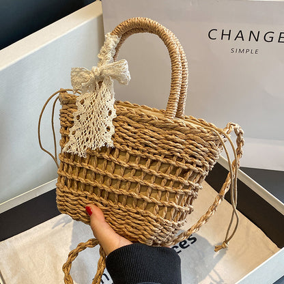 Handgefertigte Strohtasche