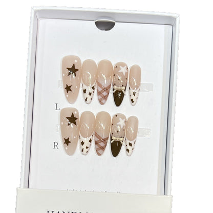 Künstlerisches Press-On-Nagelset Brehn