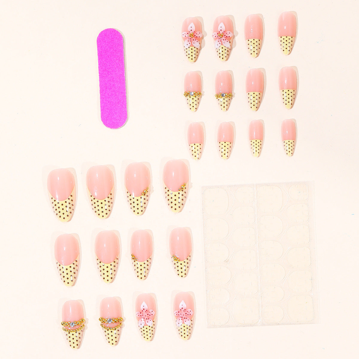 Künstlerische 3D Blumen Akzent Stiletto Nagelkunst Verlängerungen Brehn