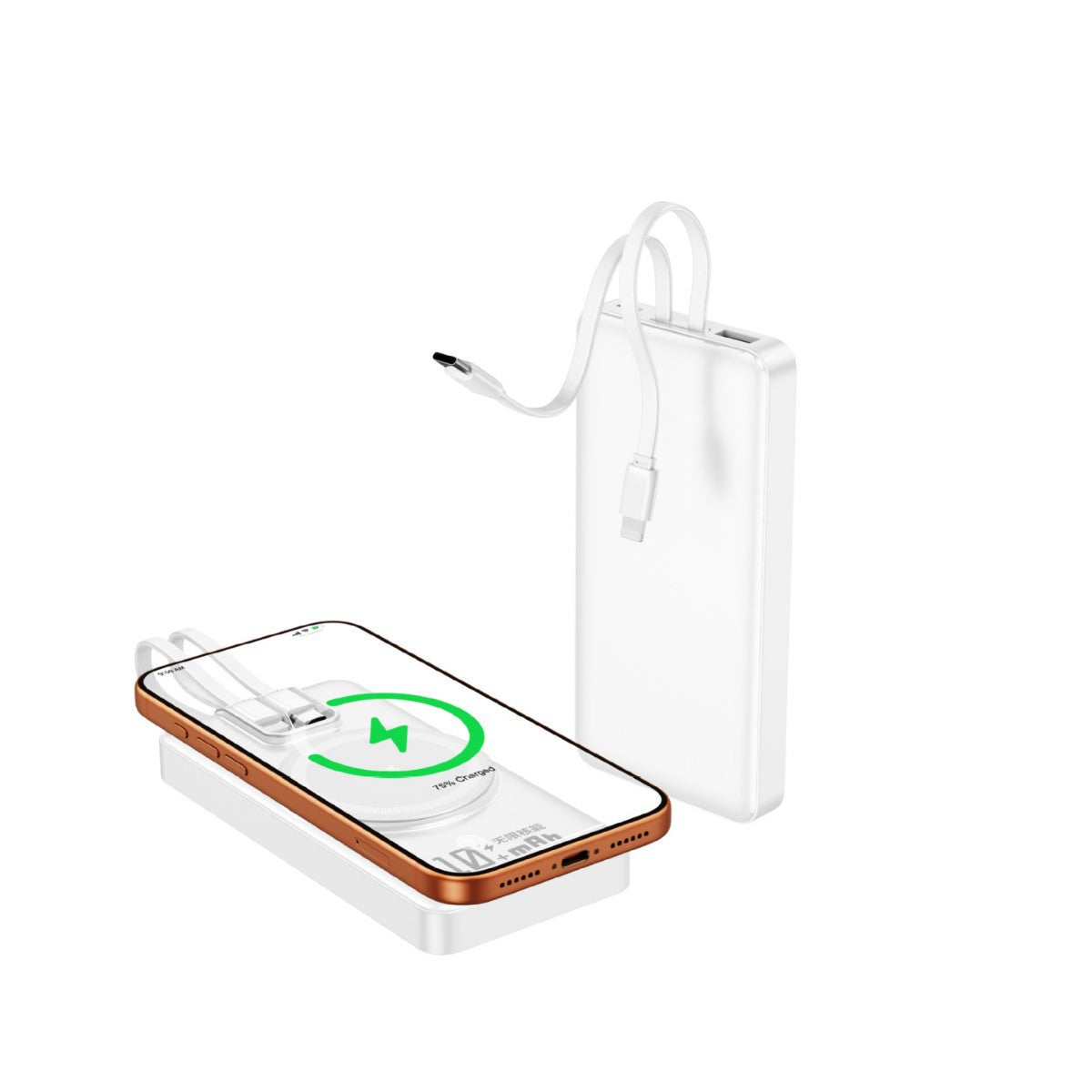 Tragbare Powerbank mit Induktiver Ladefunktion und Intelligenter Digitalanzeige Brehn