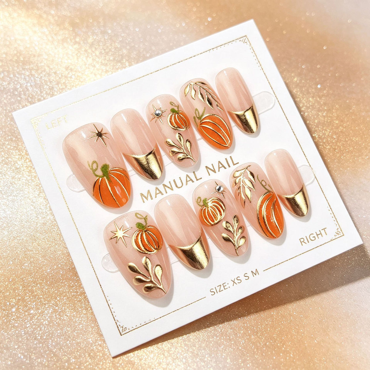 Künstlerisches Herbst-Themen Press-On Nagelkunst Set