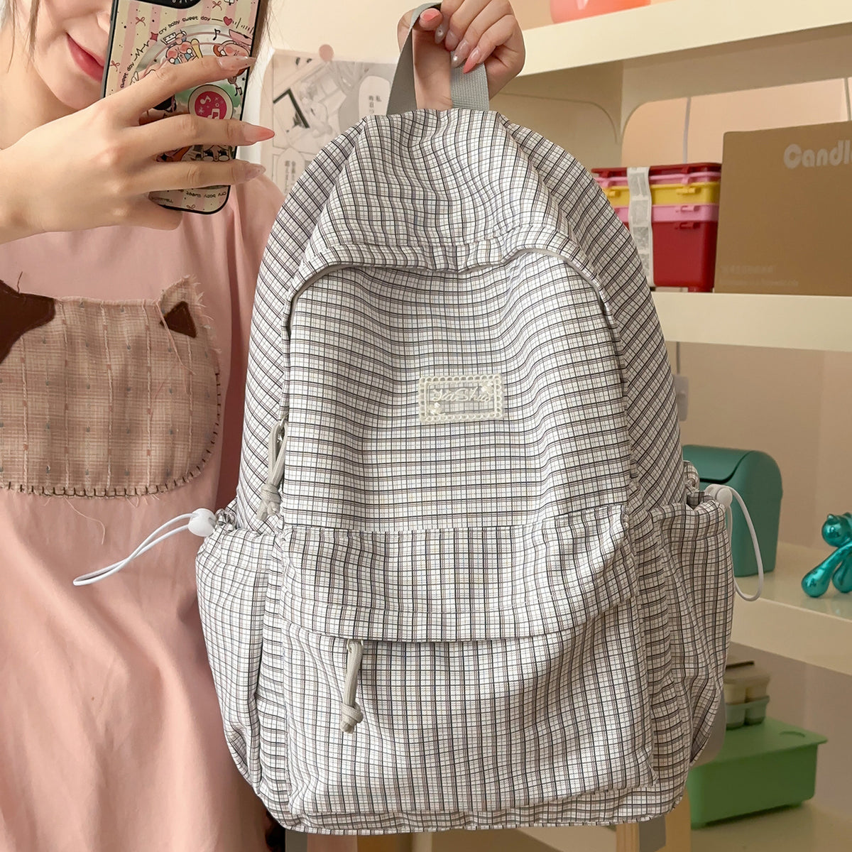 Stylischer gittergemusterter Tagesrucksack Brehn