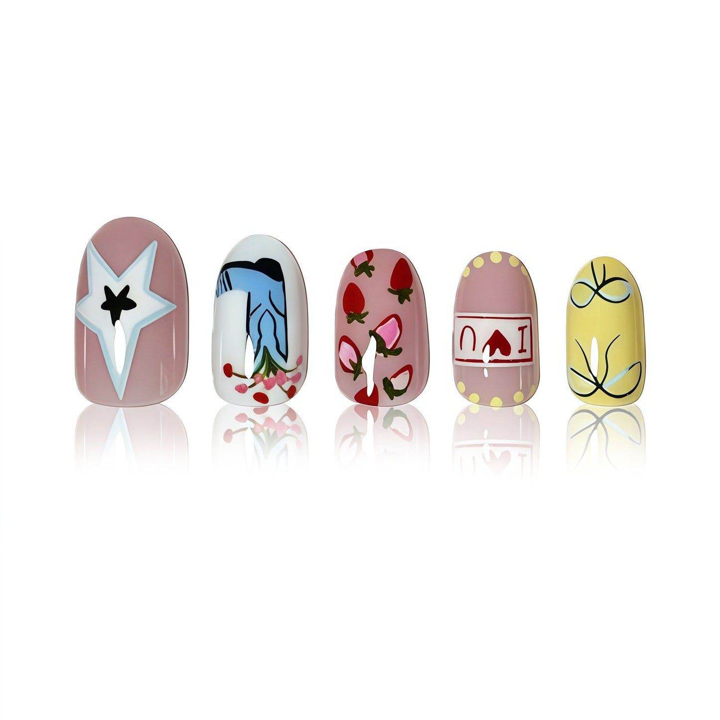 Künstlerische Kirschblüten Press-On Nägel Brehn