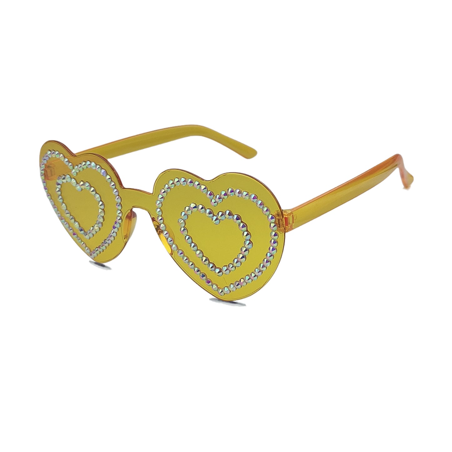 Damen Herzförmige Sonnenbrille mit funkelndem Strassmuster Brehn