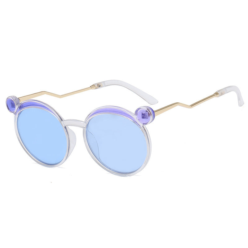 Damen Fashion-Runde Sonnenbrille mit innovativem Rahmen und farbigen Gläsern Brehn