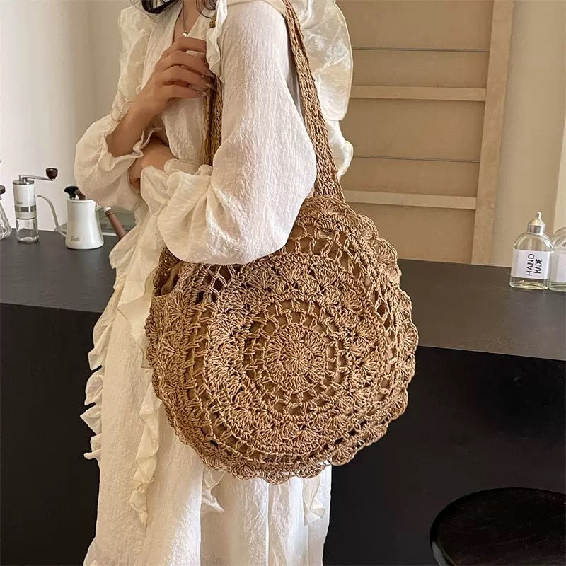 Handgehäkelte Rundtasche mit Boho-Design Brehn