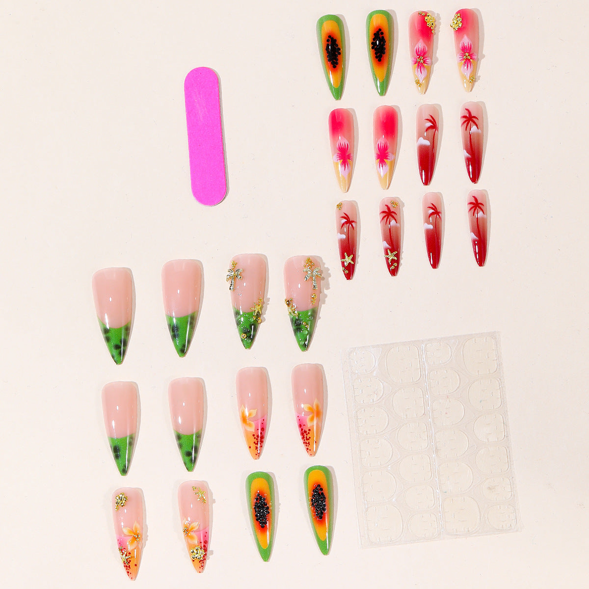 Tropisches Floral Nagelkunstset Brehn