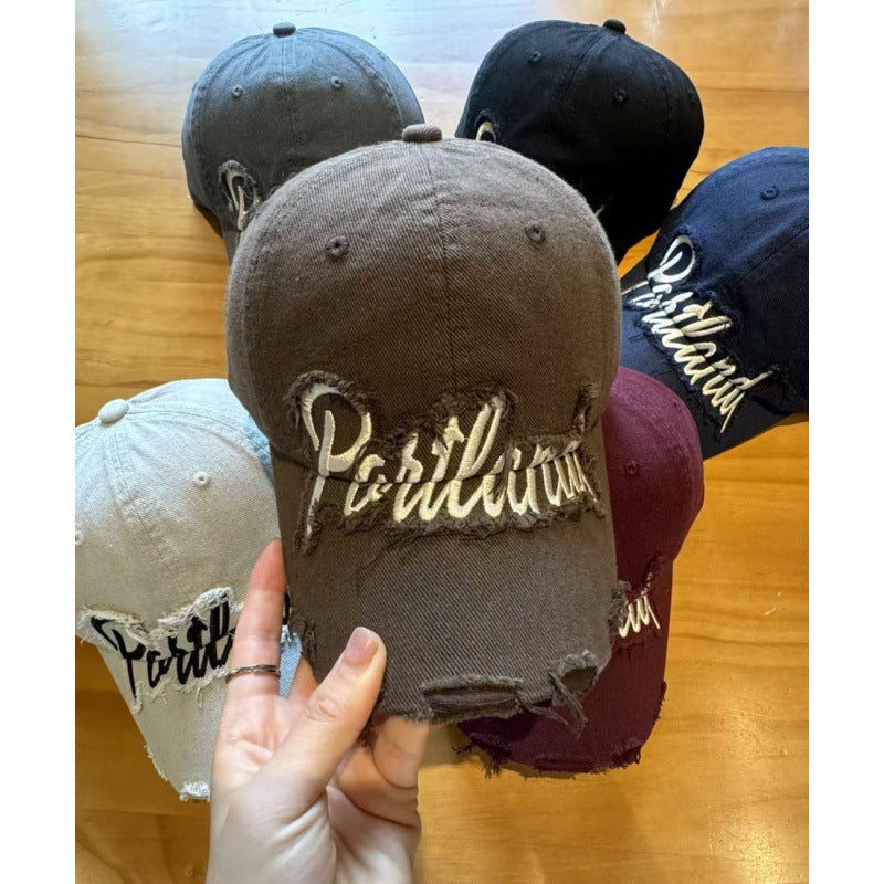 Unisex Distressed Baumwoll Baseballkappe Brehn