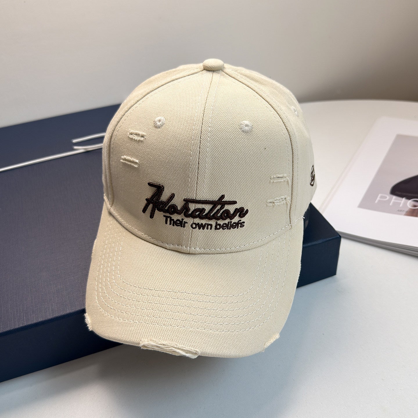 Damen Distressed Bestickte Baseballmütze Brehn