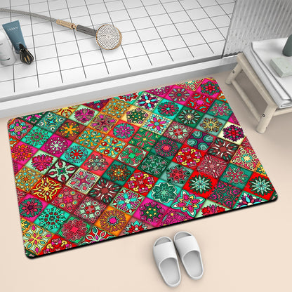 Bunte geometrische Muster Badmatte Brehn