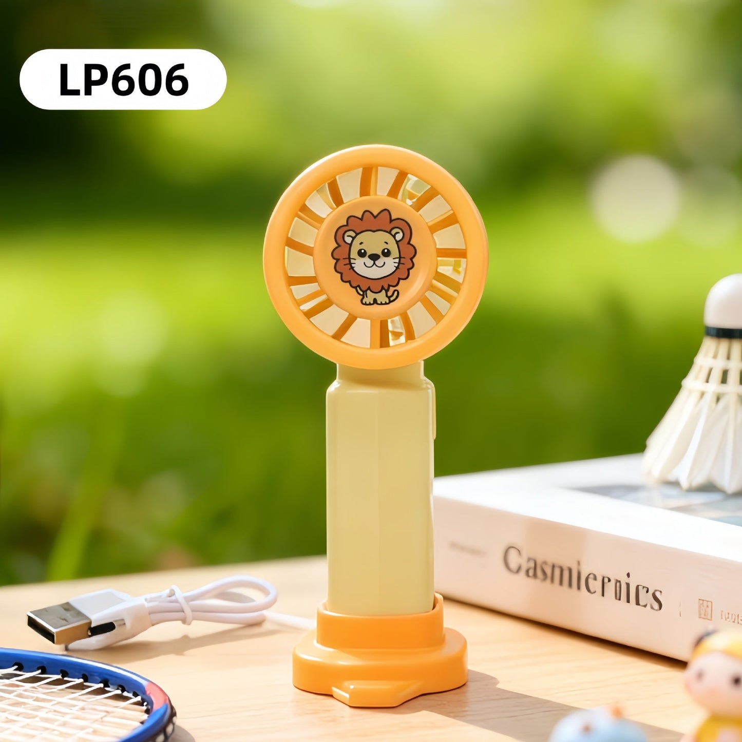 Damen Tragbarer Mini USB Ventilator mit Tier Löwen Design Brehn