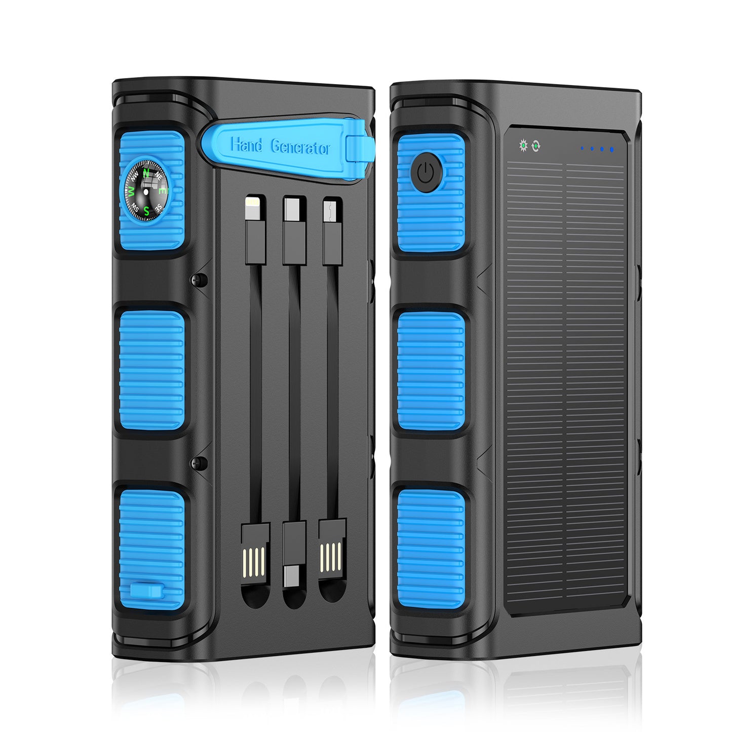 Tragbare Solar-Powerbank Mit Qi-Ladefunktion Und Integrierter Taschenlampe Brehn