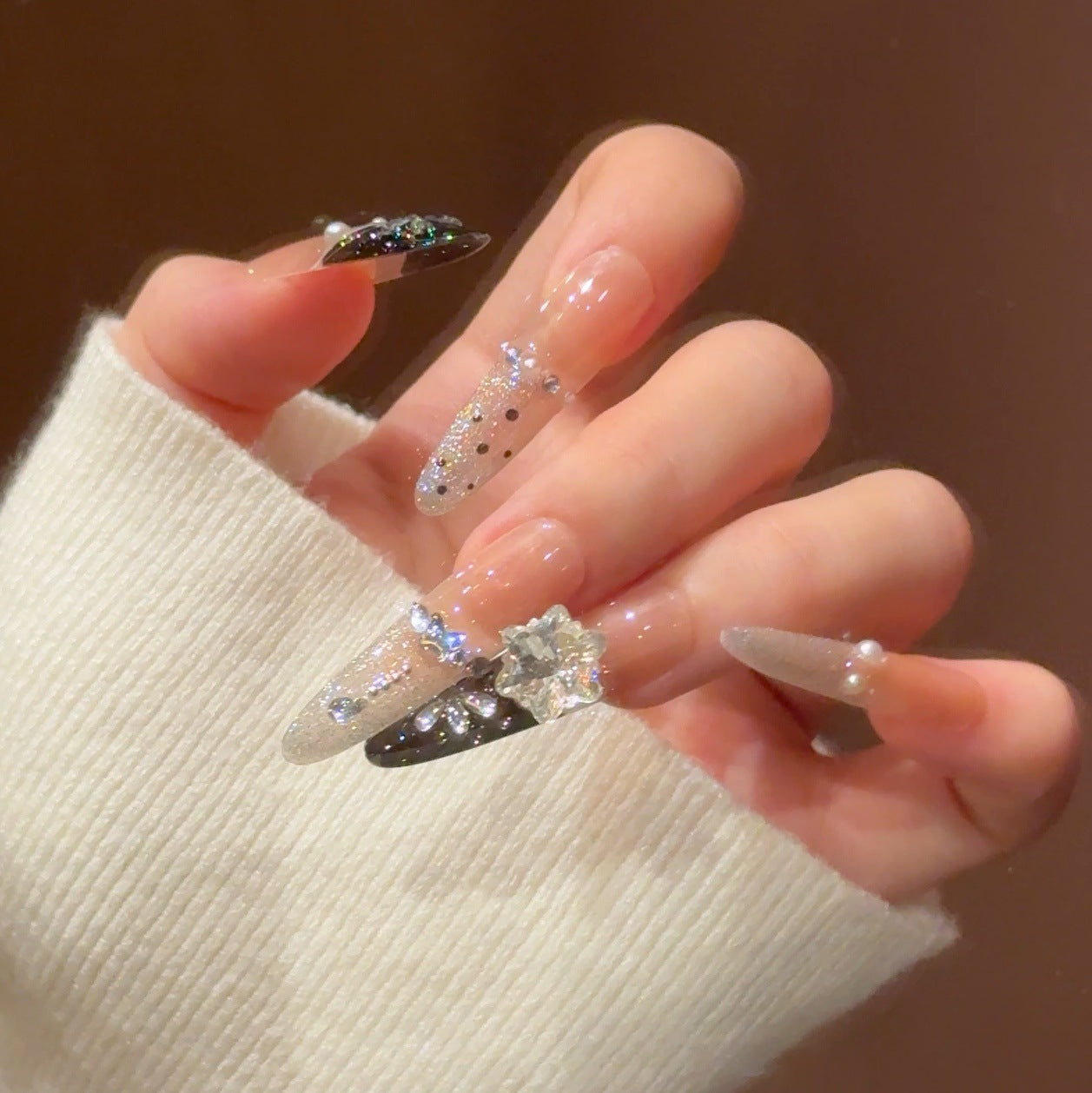 Premium Glitzernde Press-On Nagelverlängerungen Brehn