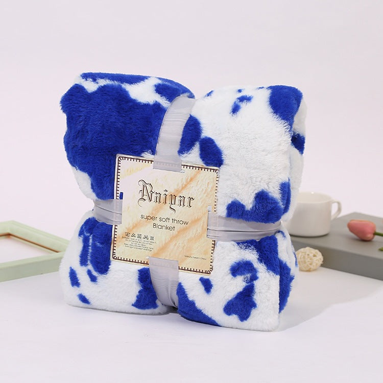 Ultra-weiches Kuhmuster-Fleece-Wurfdecke