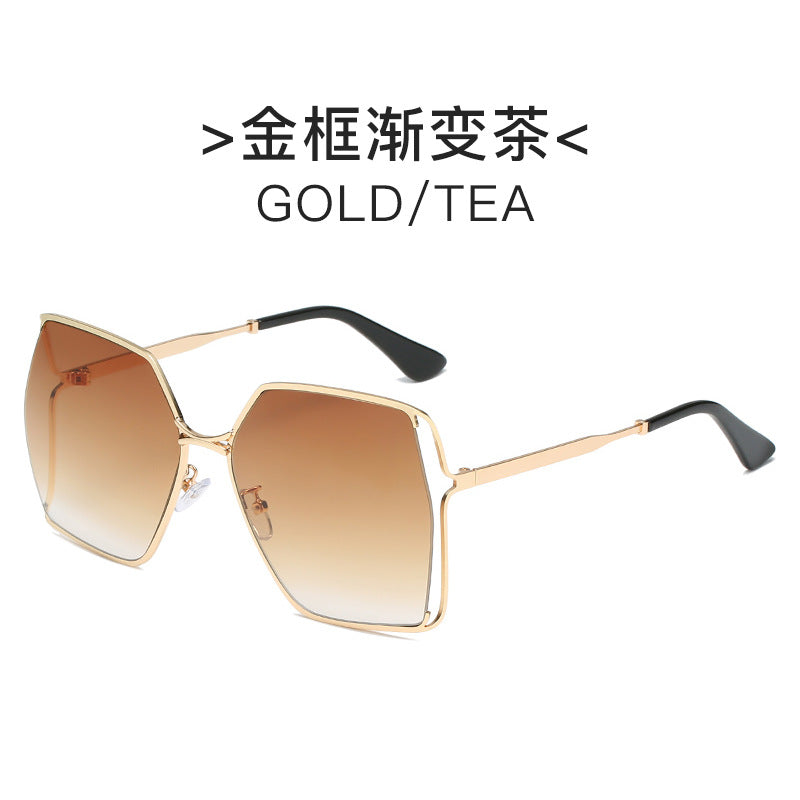 Damen elegante Sonnenbrille im markanten hexagonalen Design Brehn